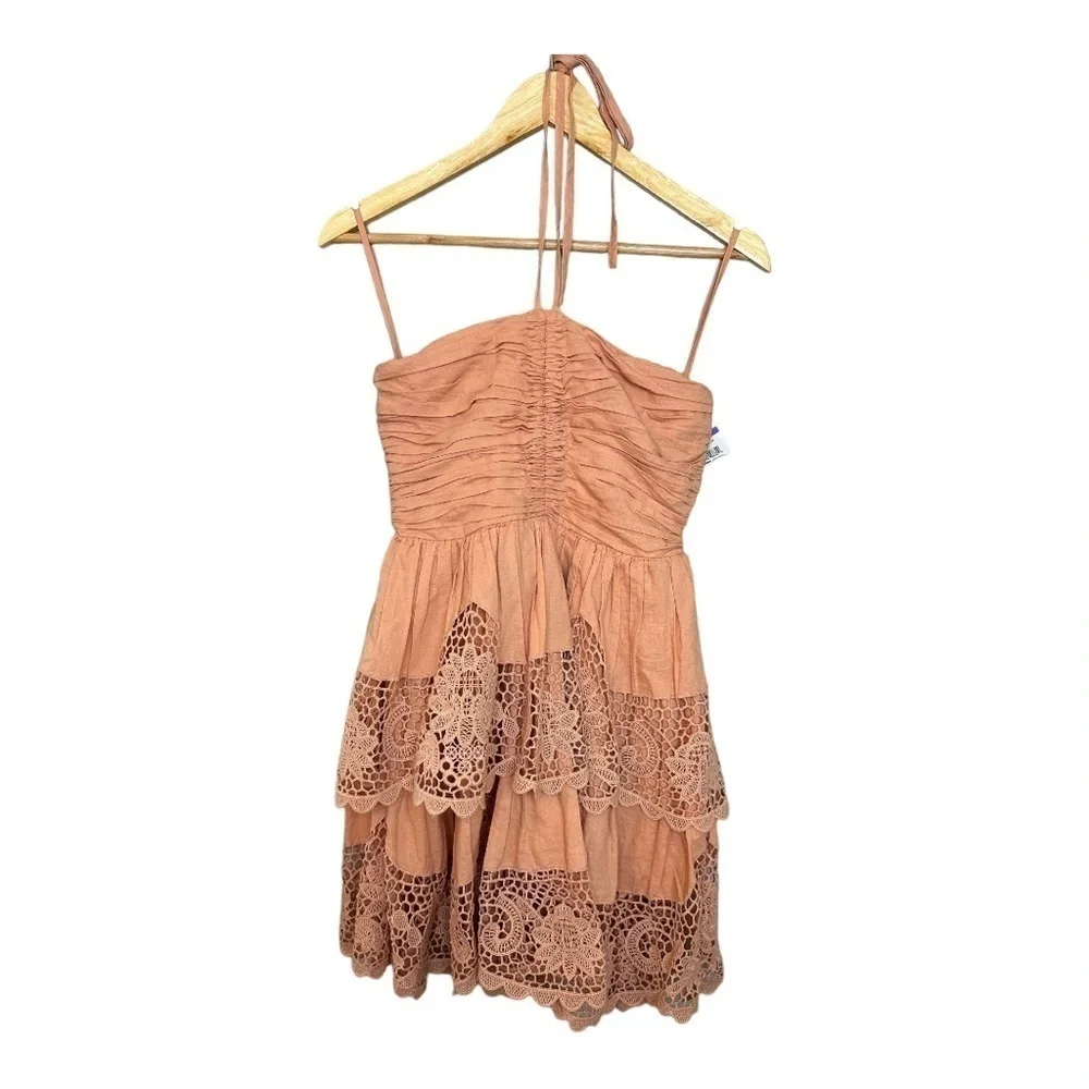 New! ULLA JOHNSON Savannah Mini Dress Azalea - Picture 3 of 11